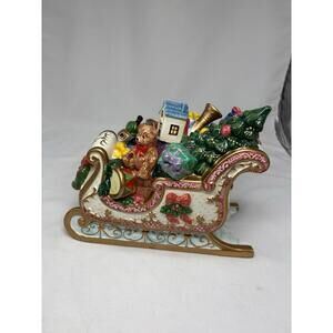 RARE BEAUTIFUL KIRKLAND SIGNATURE Santa’s Sled Filled With Presents EUC